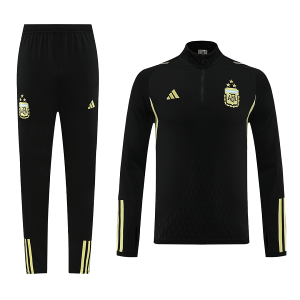 Argentina 1 4 Zip Tracksuit 2023 24 Black