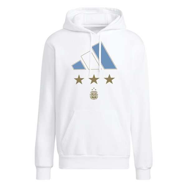 Argentina 3 Stars Messi 10 Sweater Hoodie 2022 White