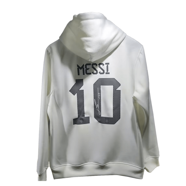 Argentina 3 Stars Messi 10 Sweater Hoodie 2022 White 2