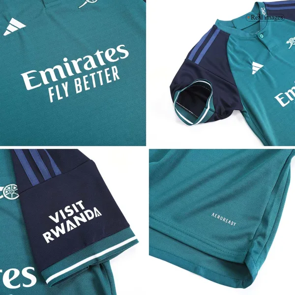 Arsenal Third Away Kids Soccer Jerseys Full Kit 2023 24 12