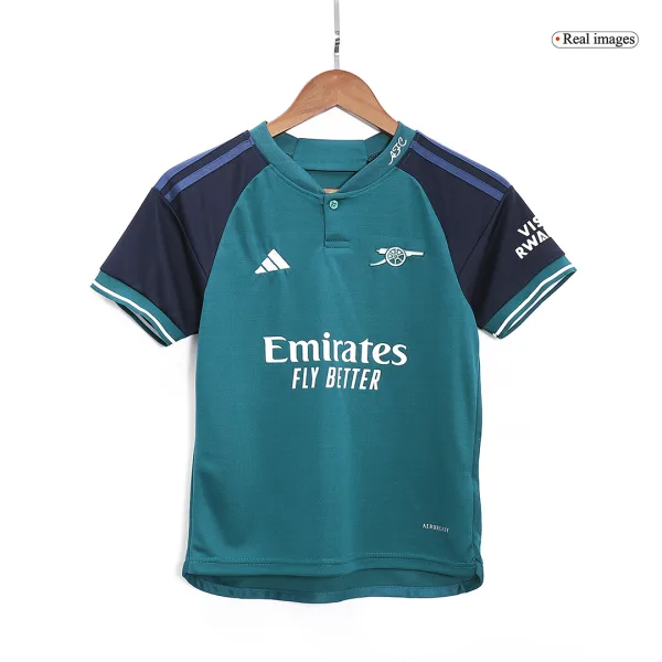 Arsenal Third Away Kids Soccer Jerseys Full Kit 2023 24 7