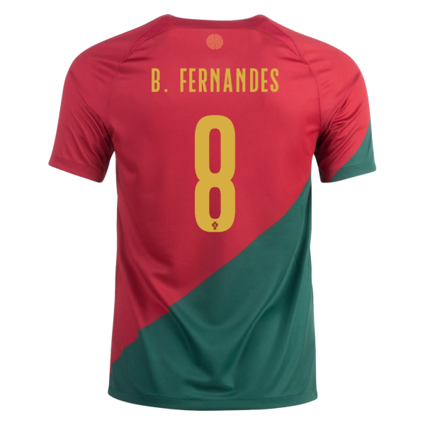 B Fernandes 8 Portugal Home Jersey World Cup 2022