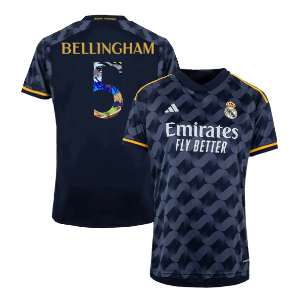 Bellingham 5 Real Madrid Away Soccer Jersey 2023 24 Sen2 Font