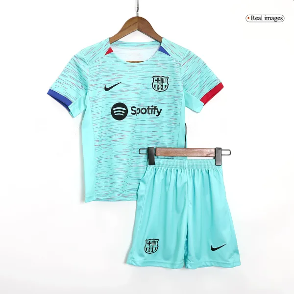 Barcelona Third Away Kids Soccer Jerseys Kit 2023 24