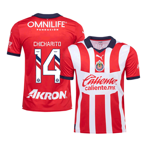 Chicharito 14 Chivas Home Soccer Jersey 2023 24