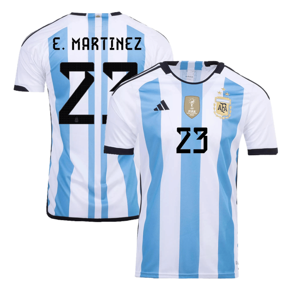 E Martinez 23 Argentina Three Stars Home Jersey 2022