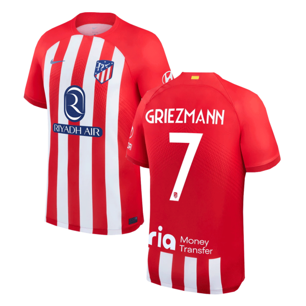 Griezmann 7 Atletico Madrid Home Soccer Jersey 2023 24 Ucl