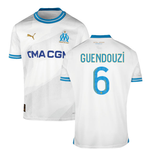 Guendouzi 6 Marseille Home Soccer Jersey 2023 24