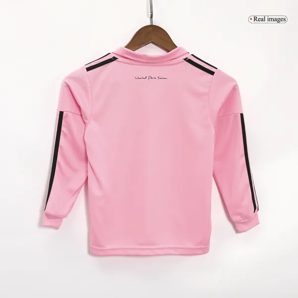 Inter Miami Cf Home Long Sleeve Kids Soccer Jerseys Kit 2023 24 2