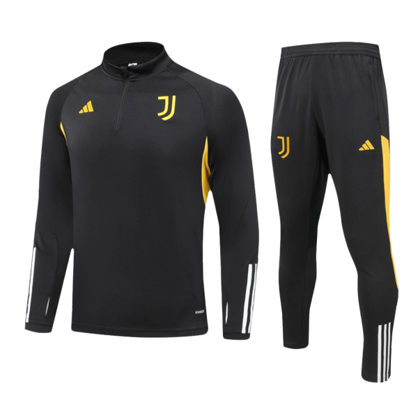 Juventus 1 4 Zip Tracksuit 2023 24 Black