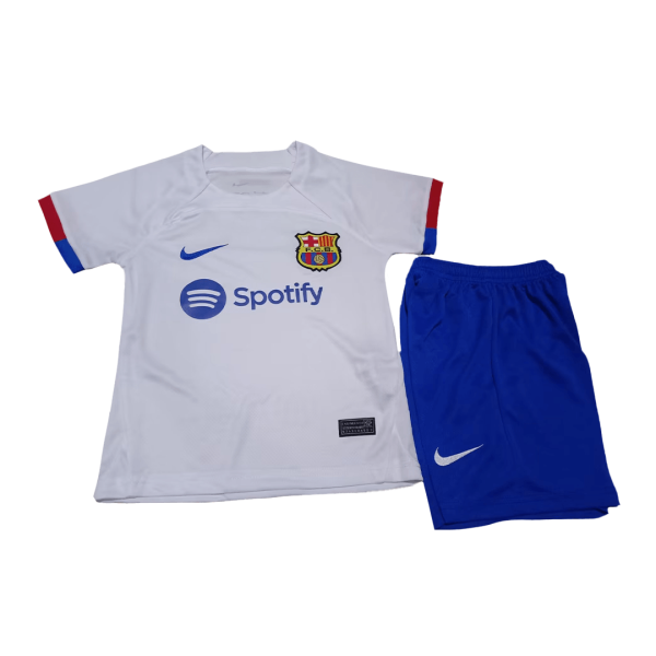 Kids Barcelona Away Soccer Jersey 2023 24 Discount