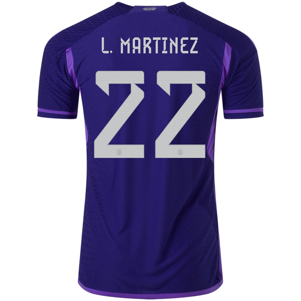 L Martinez 22 Argentina Away Authentic Jersey World Cup 2022