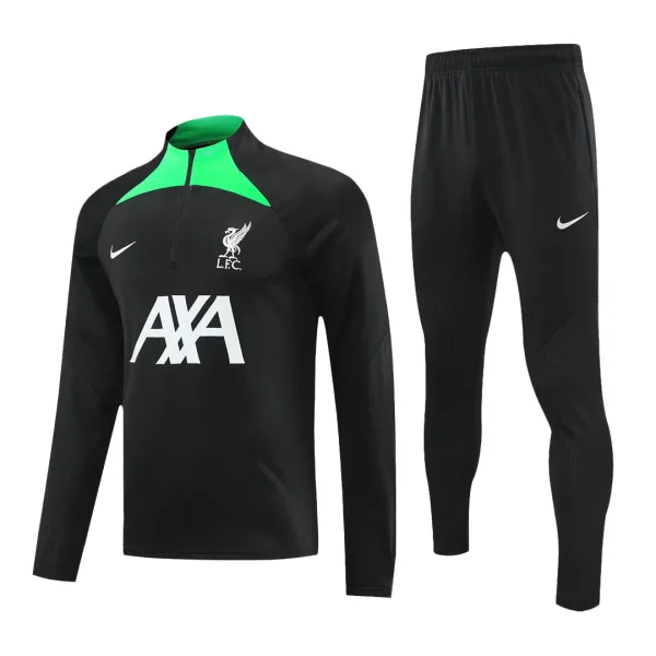 Liverpool 1 4 Zip Tracksuit 2023 24 Black 2