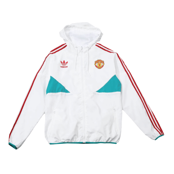 Manchester United Hoodie Windbreaker Jacket 2023 24 White 2