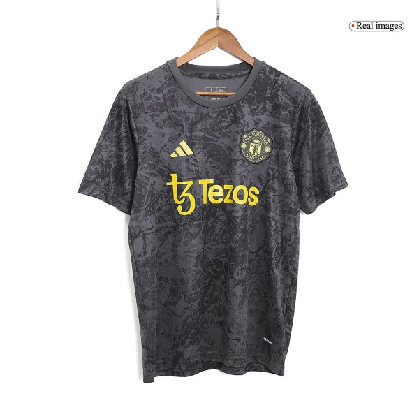 Manchester United Pre Match Soccer Jersey 2023 24 Grey 2