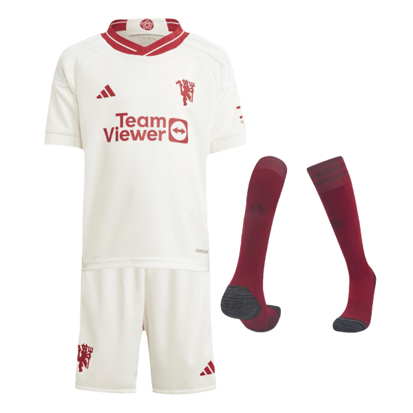 Manchester United Third Away Kids Soccer Jerseys Full Kit 2023 24