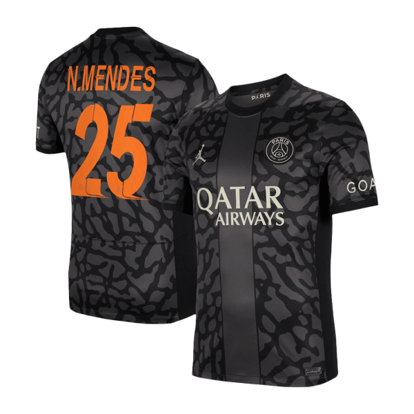 N Mendes 25 Psg Third Away Soccer Jersey 2023 24 Ucl