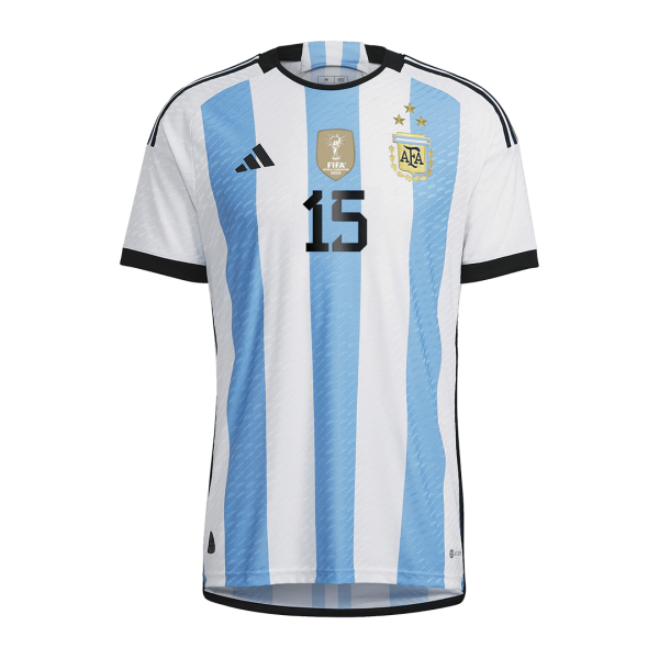 New Correa 15 Argentina Three Stars Home World Cup 2022 Champion Authentic Jersey 2