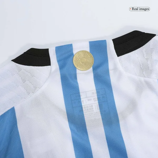 New Palacios 14 Argentina Three Stars Home World Cup 2022 Champion Authentic Jersey 4