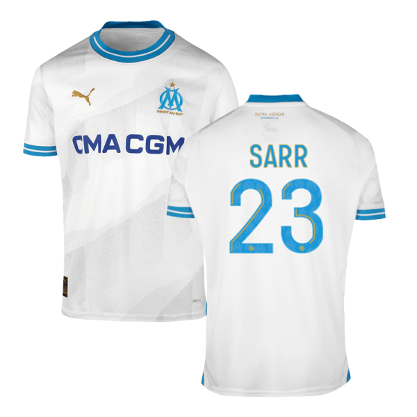 Sarr 23 Marseille Home Soccer Jersey 2023 24