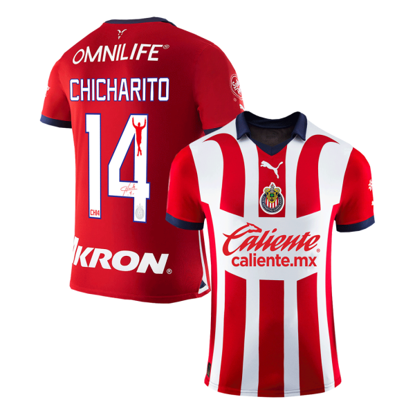 Sign Chicharito 14 Chivas Home Soccer Jersey 2023 24