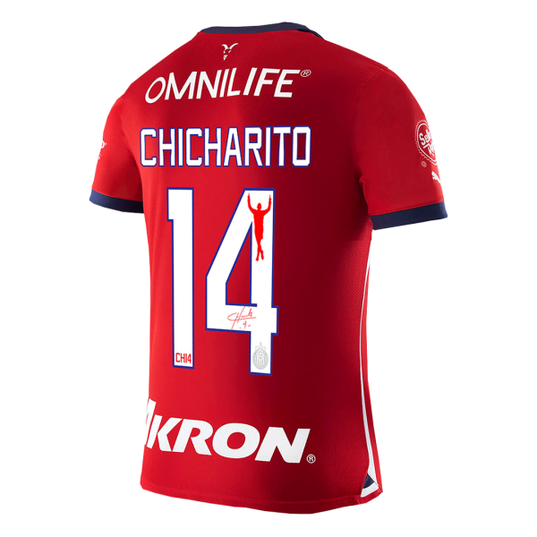 Sign Chicharito 14 Chivas Home Soccer Jersey 2023 24 2