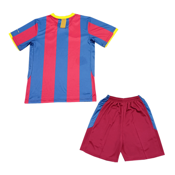 Vintage Barcelona Home Kids Soccer Jerseys Kit 2010 11 2