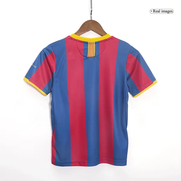 Vintage Barcelona Home Kids Soccer Jerseys Kit 2010 11 4