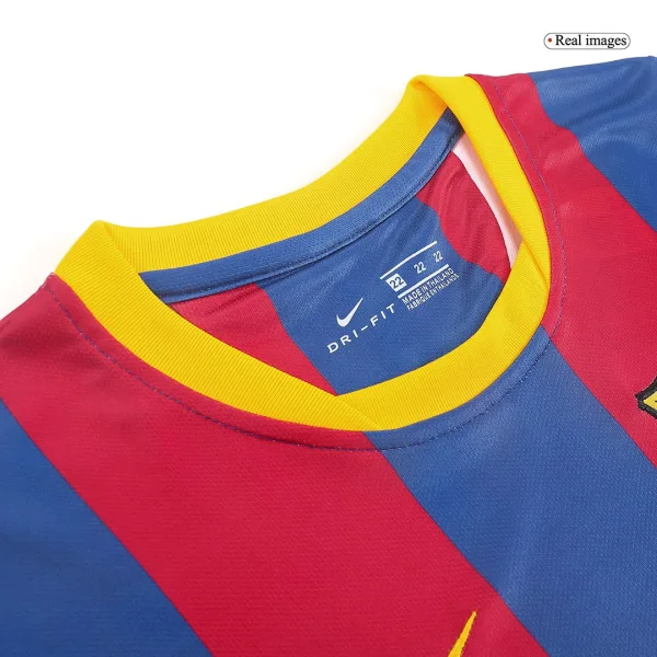 Vintage Barcelona Home Kids Soccer Jerseys Kit 2010 11 7