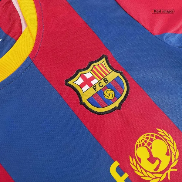 Vintage Barcelona Home Kids Soccer Jerseys Kit 2010 11 8