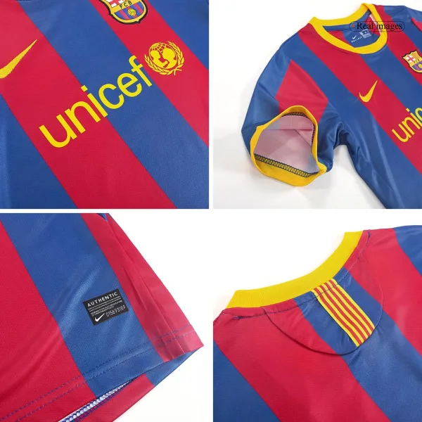 Vintage Barcelona Home Kids Soccer Jerseys Kit 2010 11 9