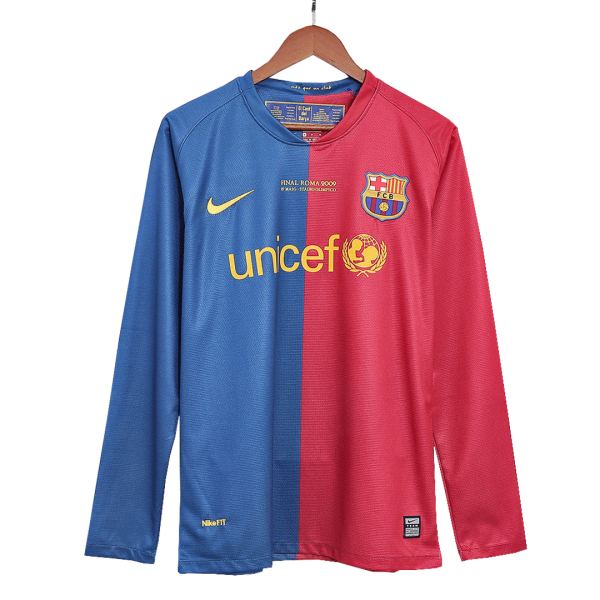 Vintage Soccer Shirts Barcelona Home Long Sleeve 2008 09 Ucl Final