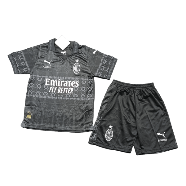 Ac Milan X Pleasures Fourth Away Kids Soccer Jerseys Kit 2023 24